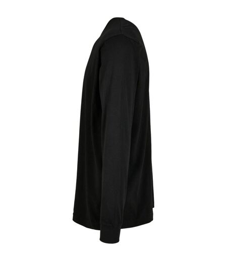Unisex Adult Organic Ribbed Cuff Long-sleeved Sweatshirt Black Build Your Brand