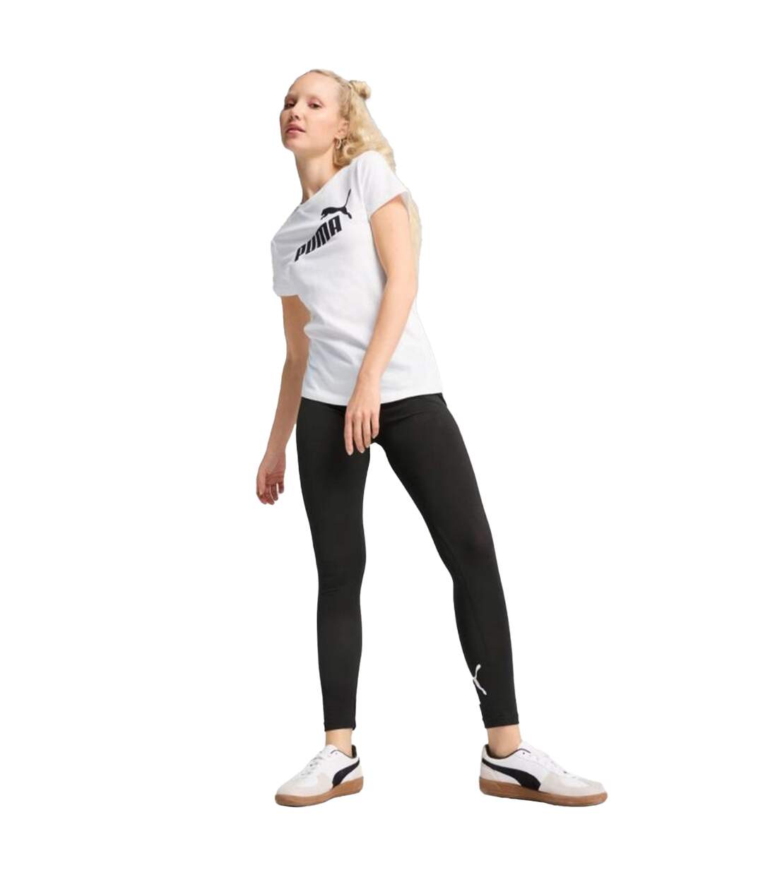 T-shirt Style Logo Ess No.1 Femme Blanc Puma-1