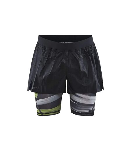 Craft Mens CTM Distance 2 in 1 Shorts (Yellow/Gray/Black)