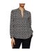 Womens/ladies Banora17 Blouse Black White Hugo Boss-3