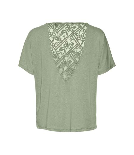 T-shirt vert dentelle femme vero moda marijune