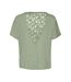 T-shirt vert dentelle femme vero moda marijune-2