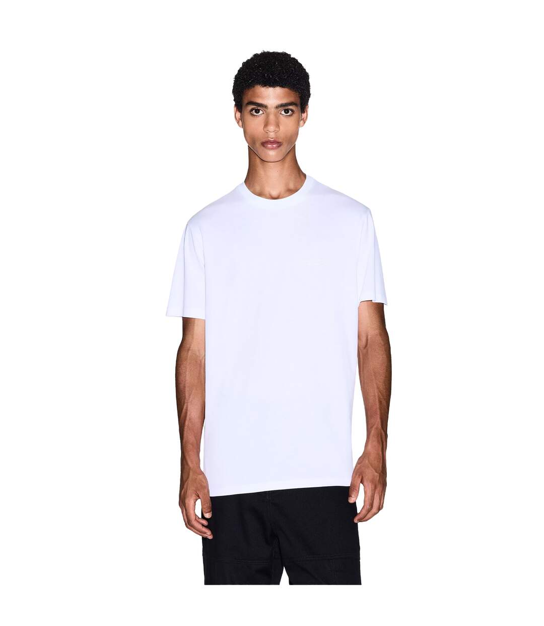 Mens Plain Cotton T-shirt White Armani Exchange-4