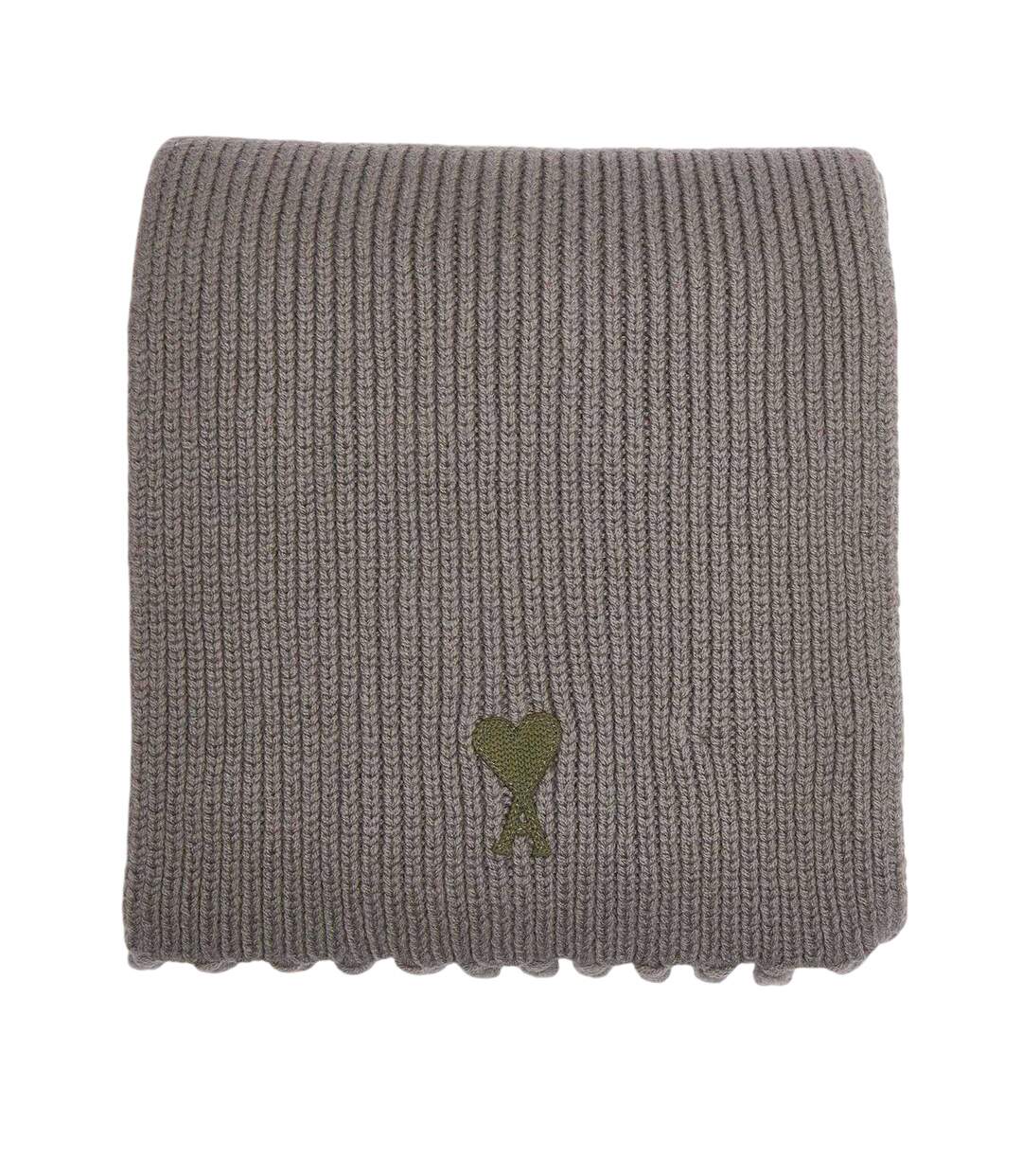 Écharpe Motif/style Logo Brodé Taille Unique Kaki Ami Paris-2
