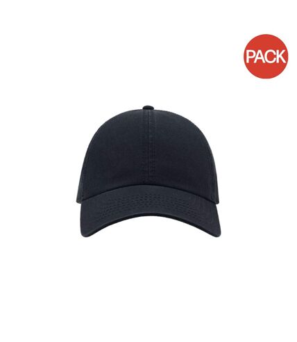 Atlantis Action 6 Panel Chino Baseball Cap (Pack of 2) (Navy)