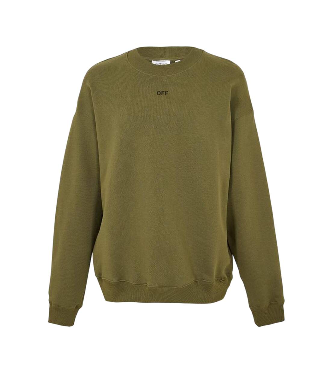 Sweat Manches Longues Homme Vert Mousse Noir Off White-2