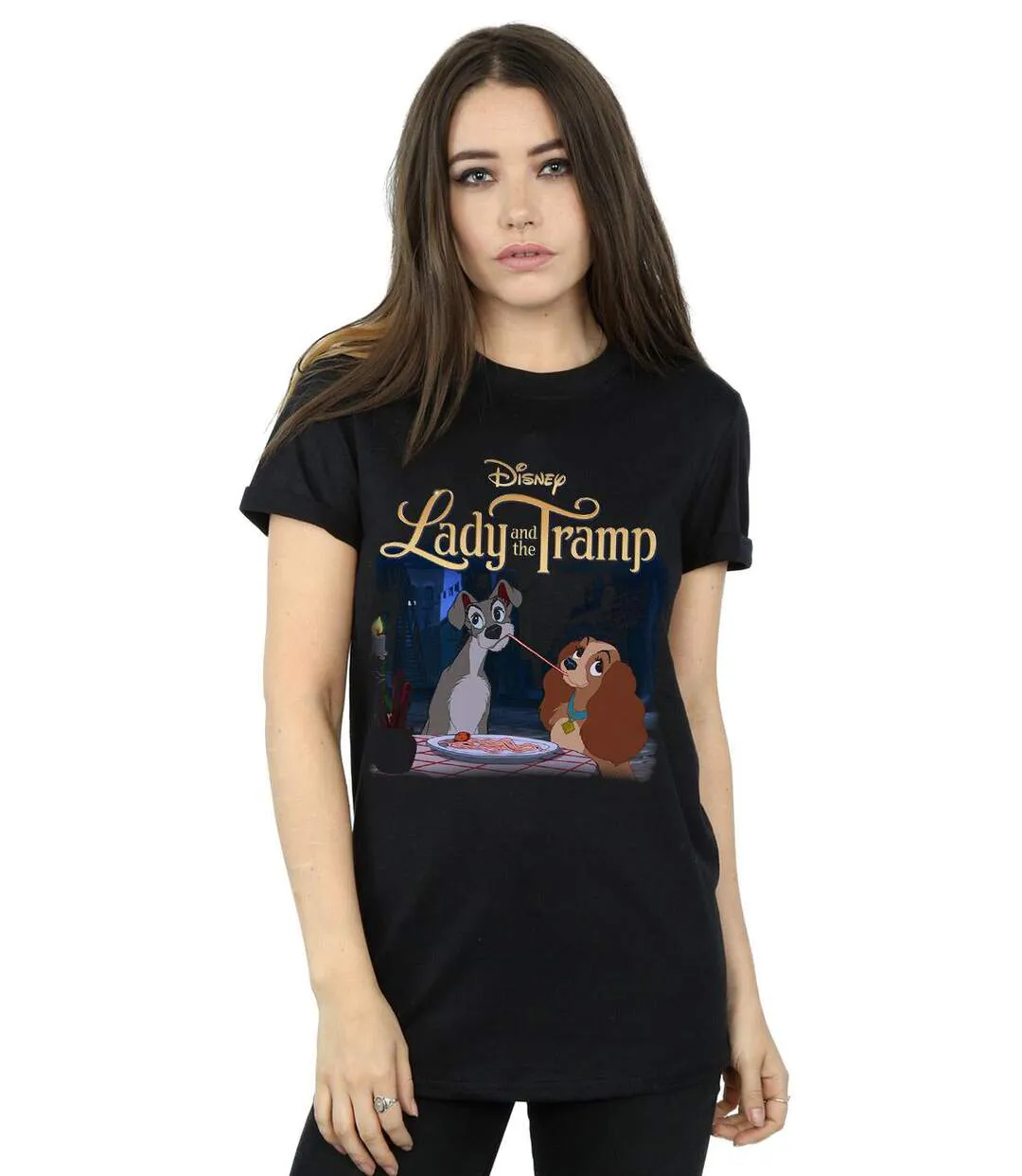 Disney - T-shirt LADY AND THE TRAMP HOMAGE - Femme (Noir) - UTBI17907-2