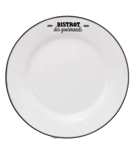 Lot de 6 Assiettes Plates Bistrot 26cm Blanc