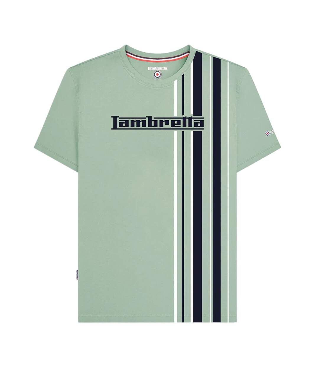 Mens Racing Stripe T-shirt Iceberg Green Lambretta-2
