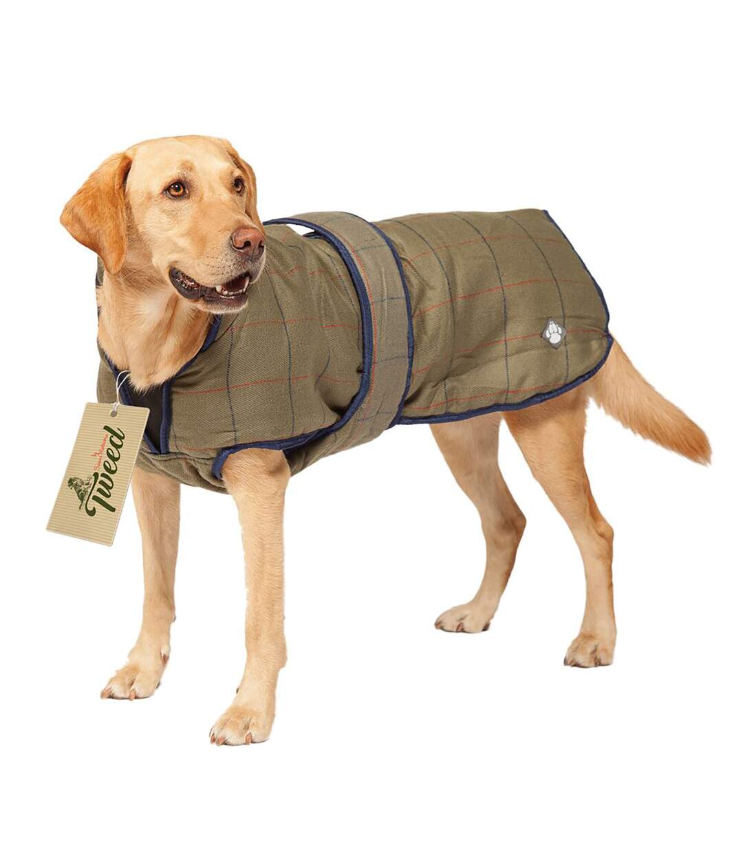 Danish Design Padded Showerproof Tweed Dog Coat (Green) (28in) - UTTL4455-2