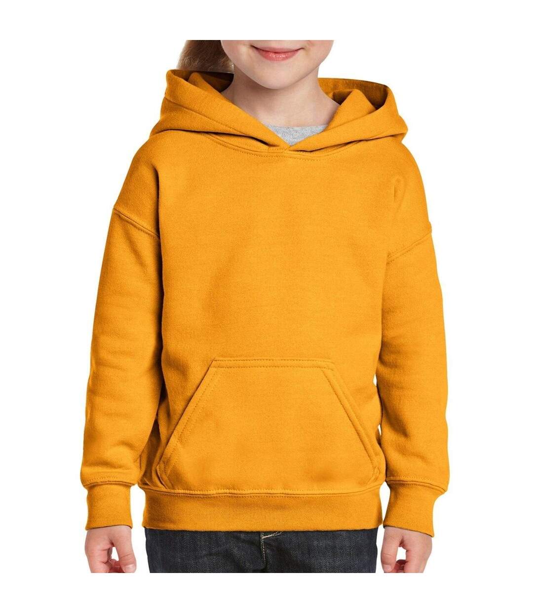 Sweat à capuche unisexe jaune foncé Gildan-3