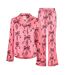 Womens/ladies Bow Long-sleeved Long Pyjama Set Pink Chelsea Peers-2
