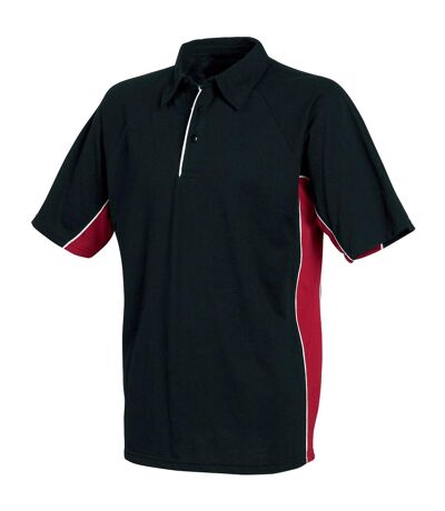 Tombo Teamsport - Polo sport à manches courtes - Homme (Noir/Rouge/Liseré blanc) - UTRW1538