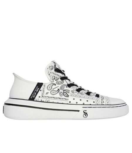 Mens Snoop Dogg Bandana Print Trainers White Black Skechers