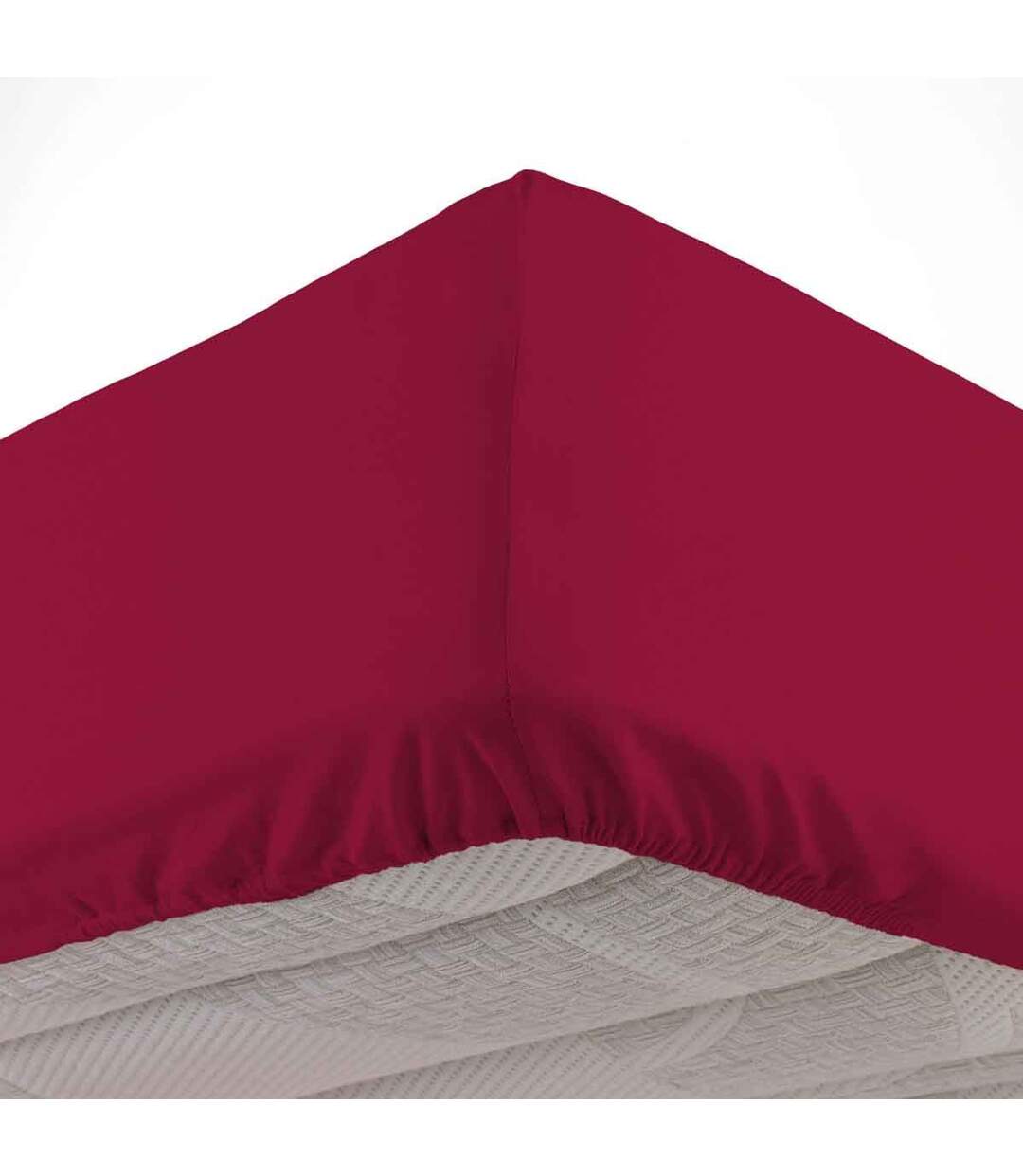 Drap Housse en Coton Biolina 180x200cm Bordeaux-1