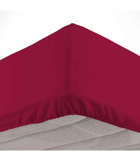 Drap Housse en Coton Biolina 180x200cm Bordeaux