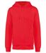 Sweat shirt à capuche coton bio - Mixte - K4009 - rouge