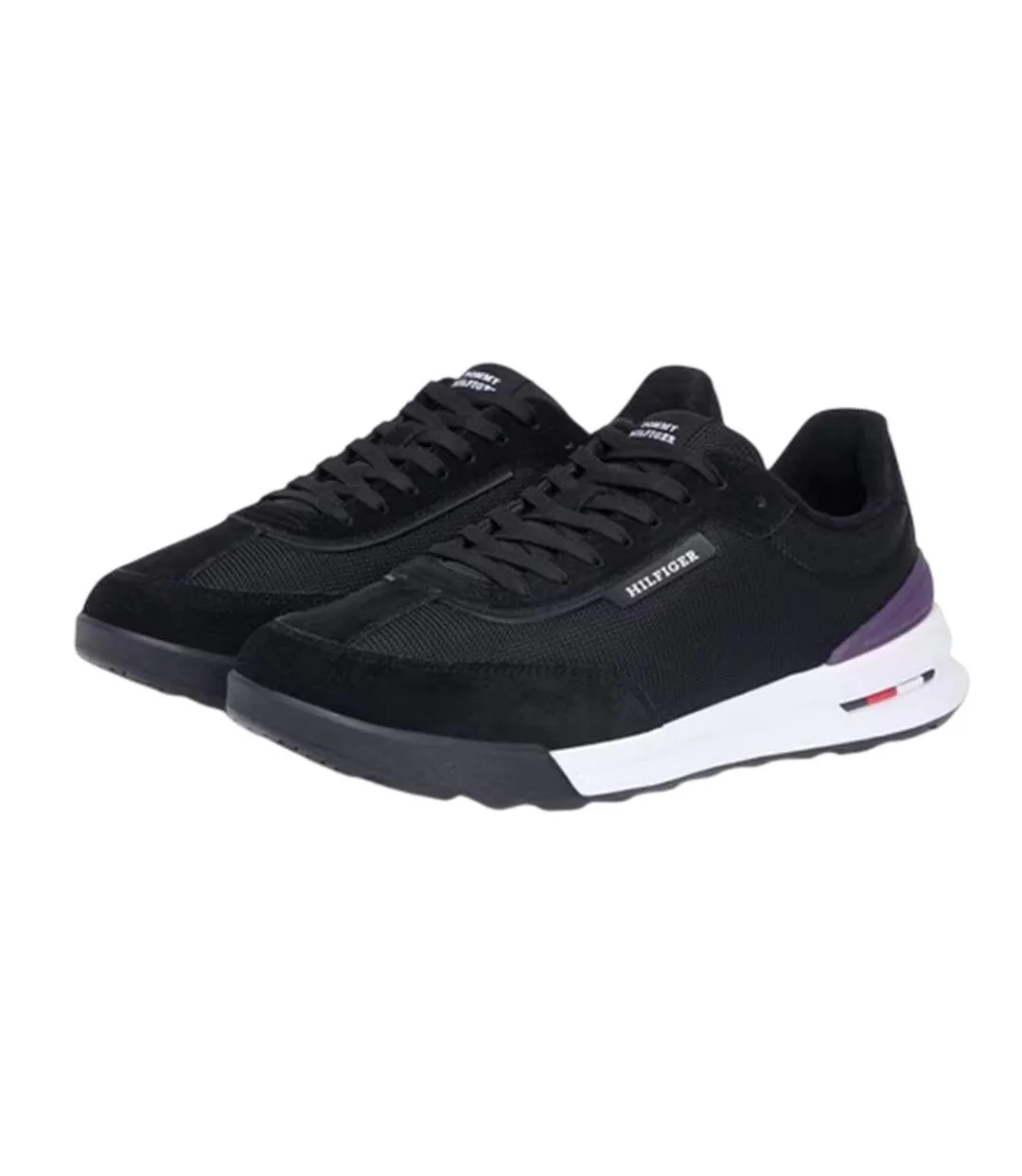 Mens Retro Textured Running Trainers Black Tommy Hilfiger-3