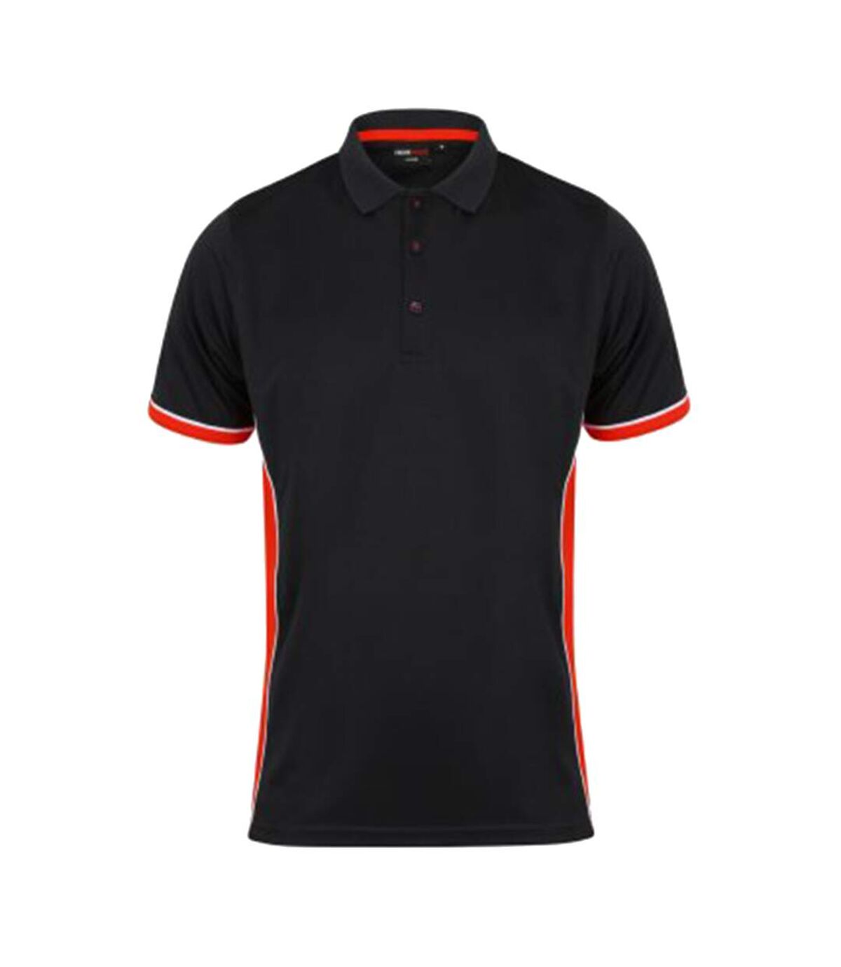 Finden & Hales Mens TopCool Short Sleeve Contrast Polo Shirt (Black/Red/White)