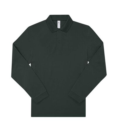 Mens My Long-sleeved Polo Shirt Dark Forest B&C