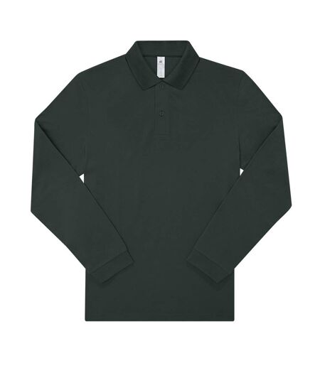 Mens My Long-sleeved Polo Shirt Dark Forest B&C