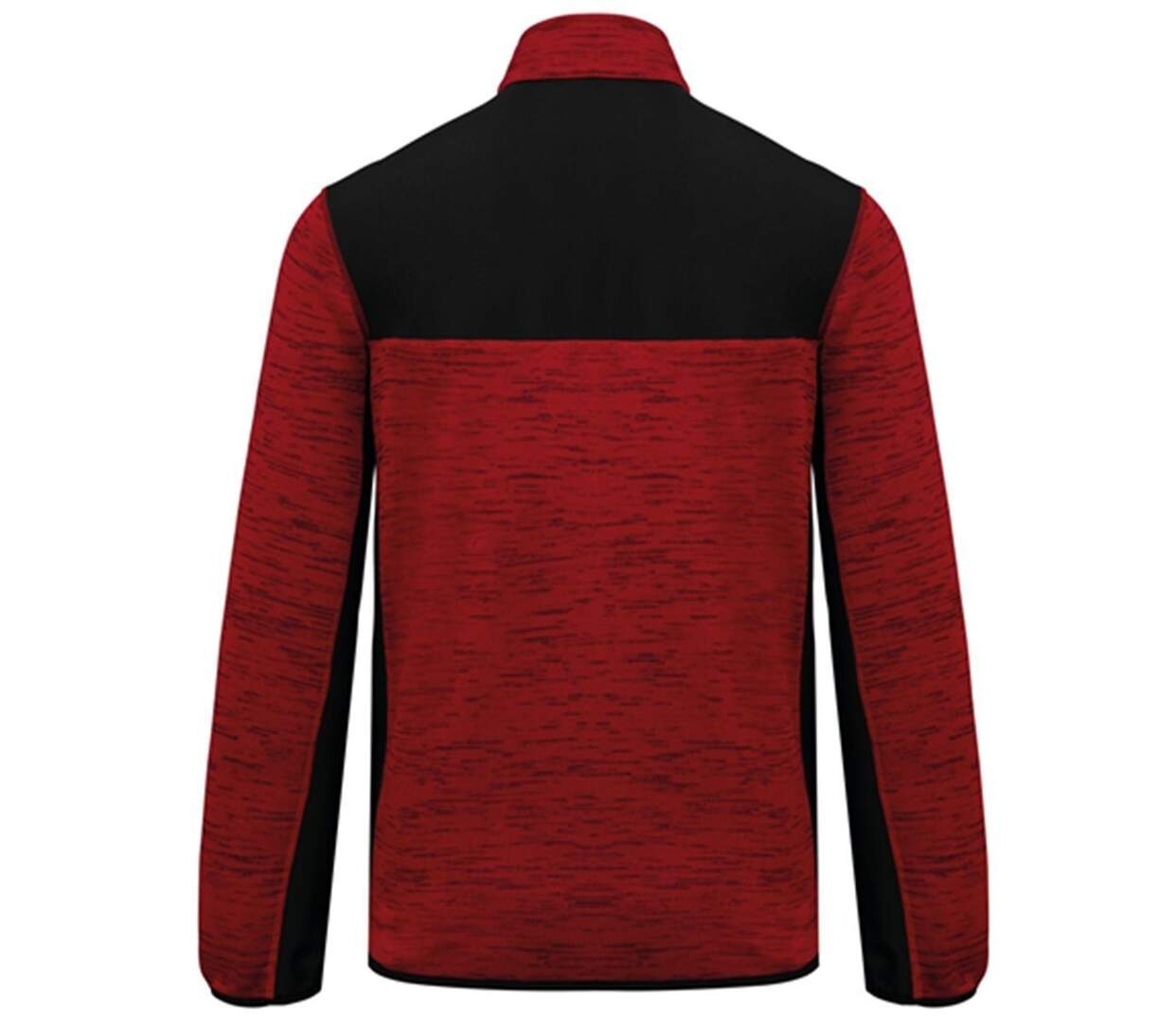 Veste recylée en polytricot - WK9108 - rouge chiné et noir-2