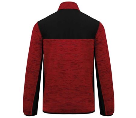 Veste recylée en polytricot - WK9108 - rouge chiné et noir