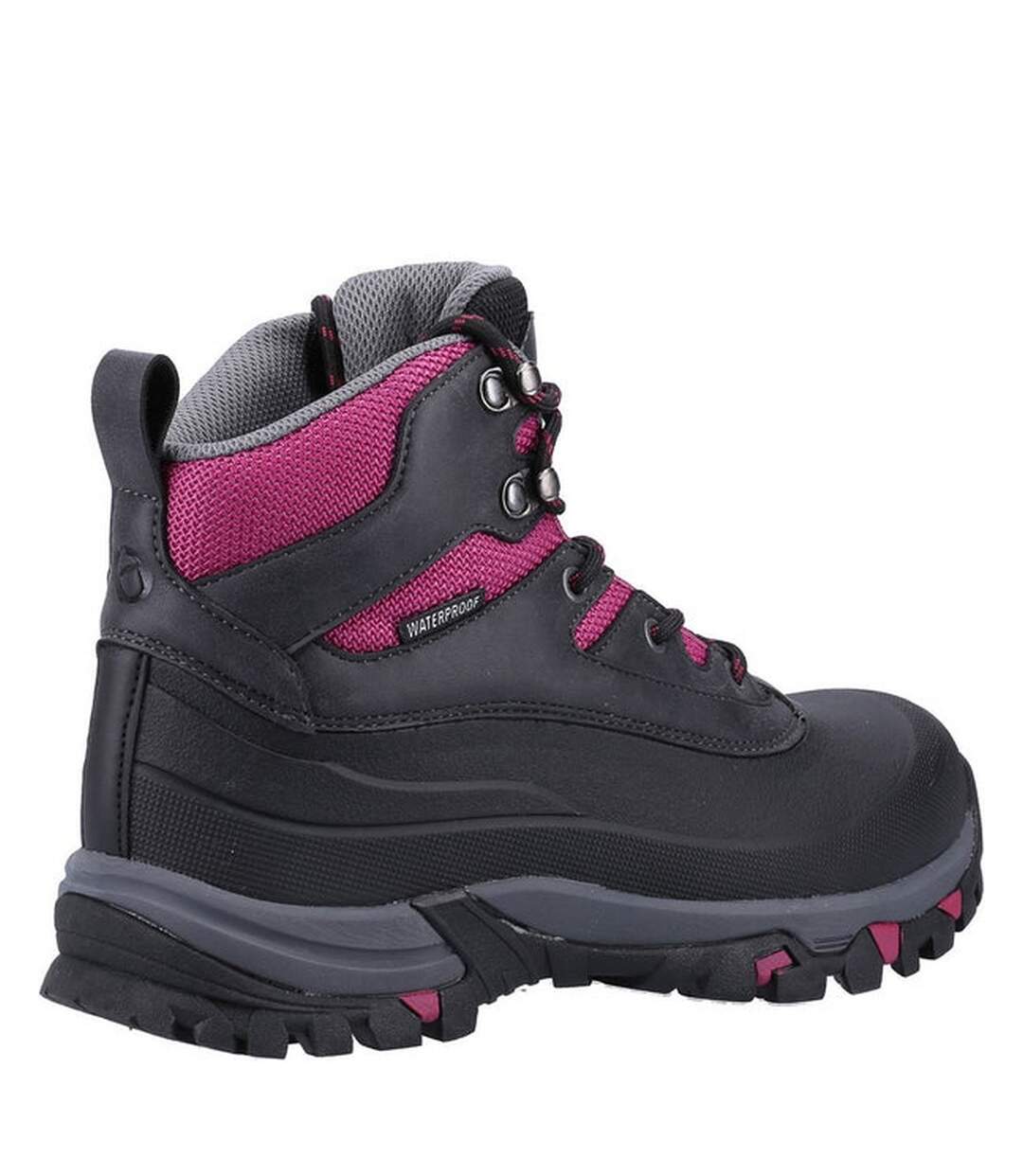 Womens/ladies calmsden hiking boots grey/berry Cotswold-4