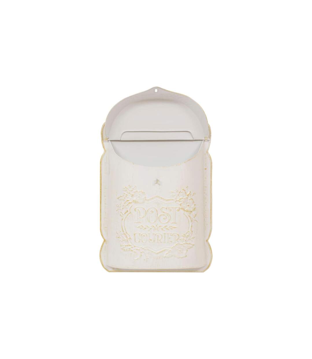 Boîte aux Lettres Déco en Métal Tino 40cm Blanc-3