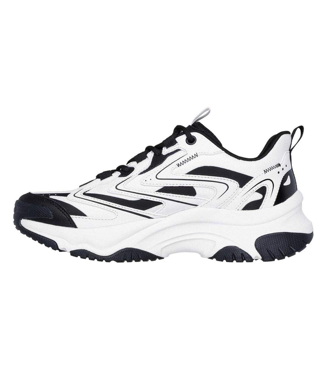 Womens/ladies Moonhiker Logo Trainers White Black Skechers-2