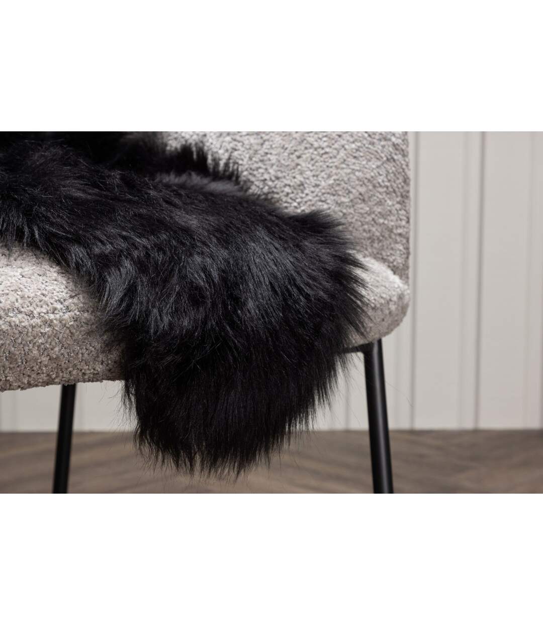 Tapis Imitation Fourrure Katy 60x90cm Noir-3