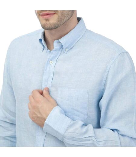 Mens Linen Regular Shirt Blue Gant