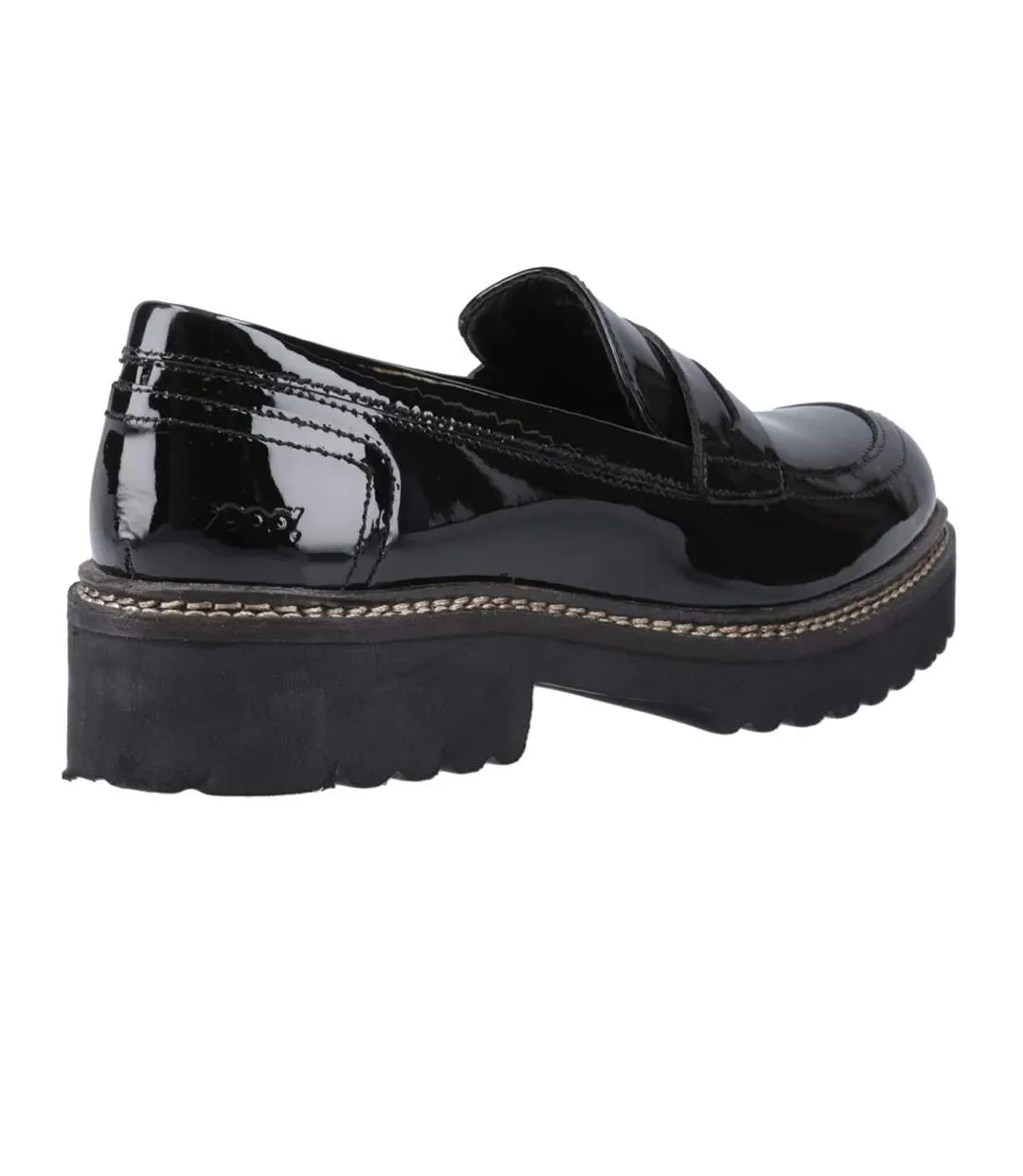 Mens Kenny Leather Loafers Black Patent POD-2