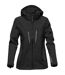 Womens/ladies Patrol Hooded Soft Shell Jacket Black Carbon Stormtech-1