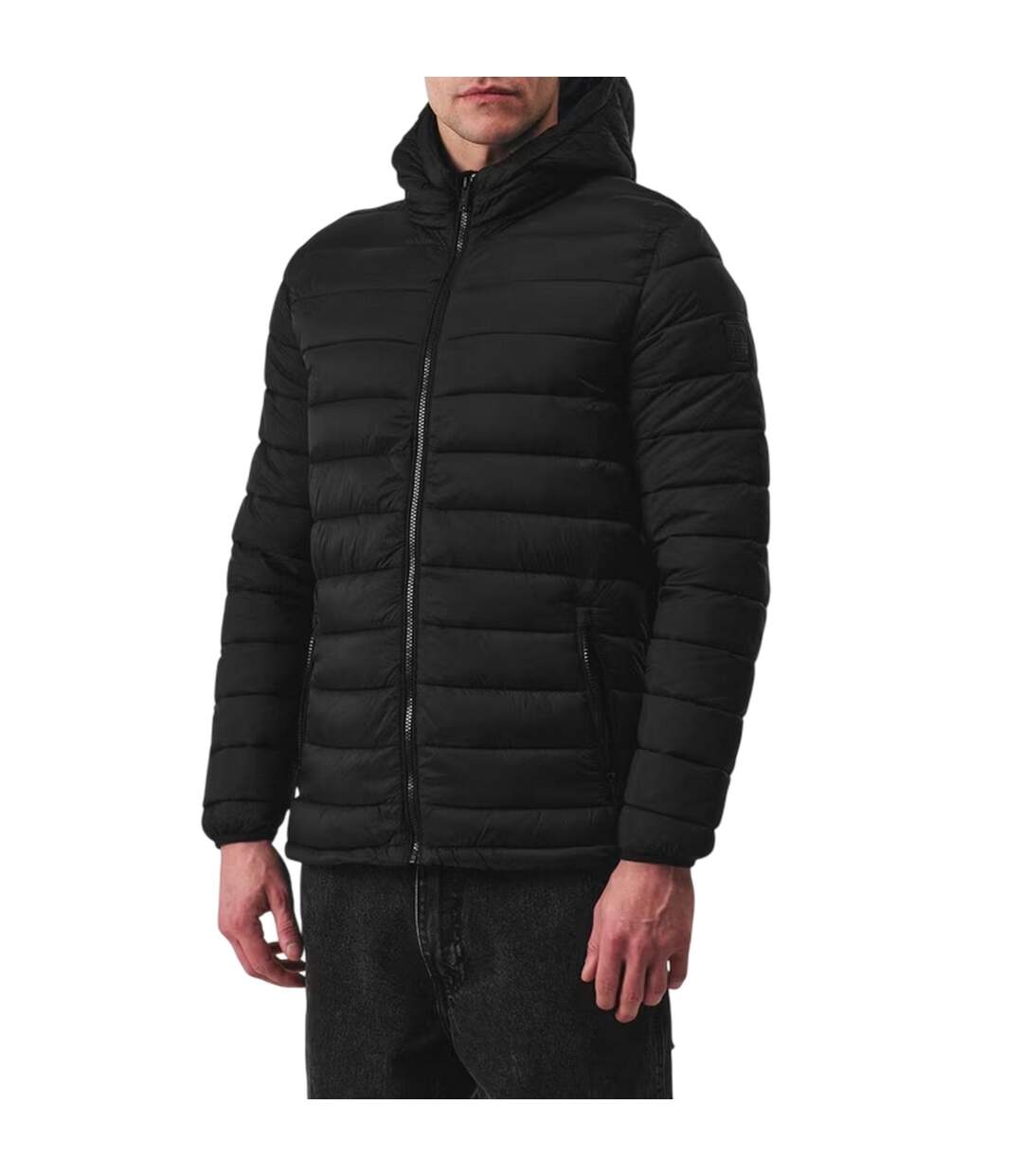 Doudoune À Capuche Motif/style Micro Homme Noir SoulCal-3