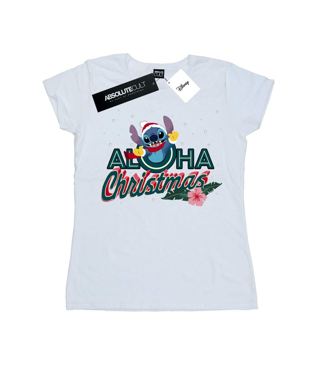 Disney Femme/Les femmes Lilo And Stitch - T-shirt en coton Aloha Christmas (Blanc) - UTBI25401-1