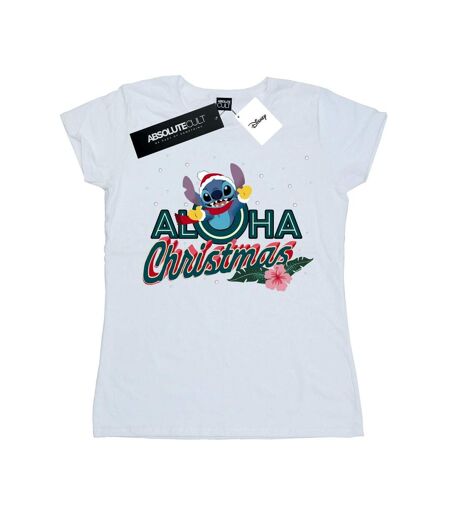 Disney Femme/Les femmes Lilo And Stitch - T-shirt en coton Aloha Christmas (Blanc) - UTBI25401