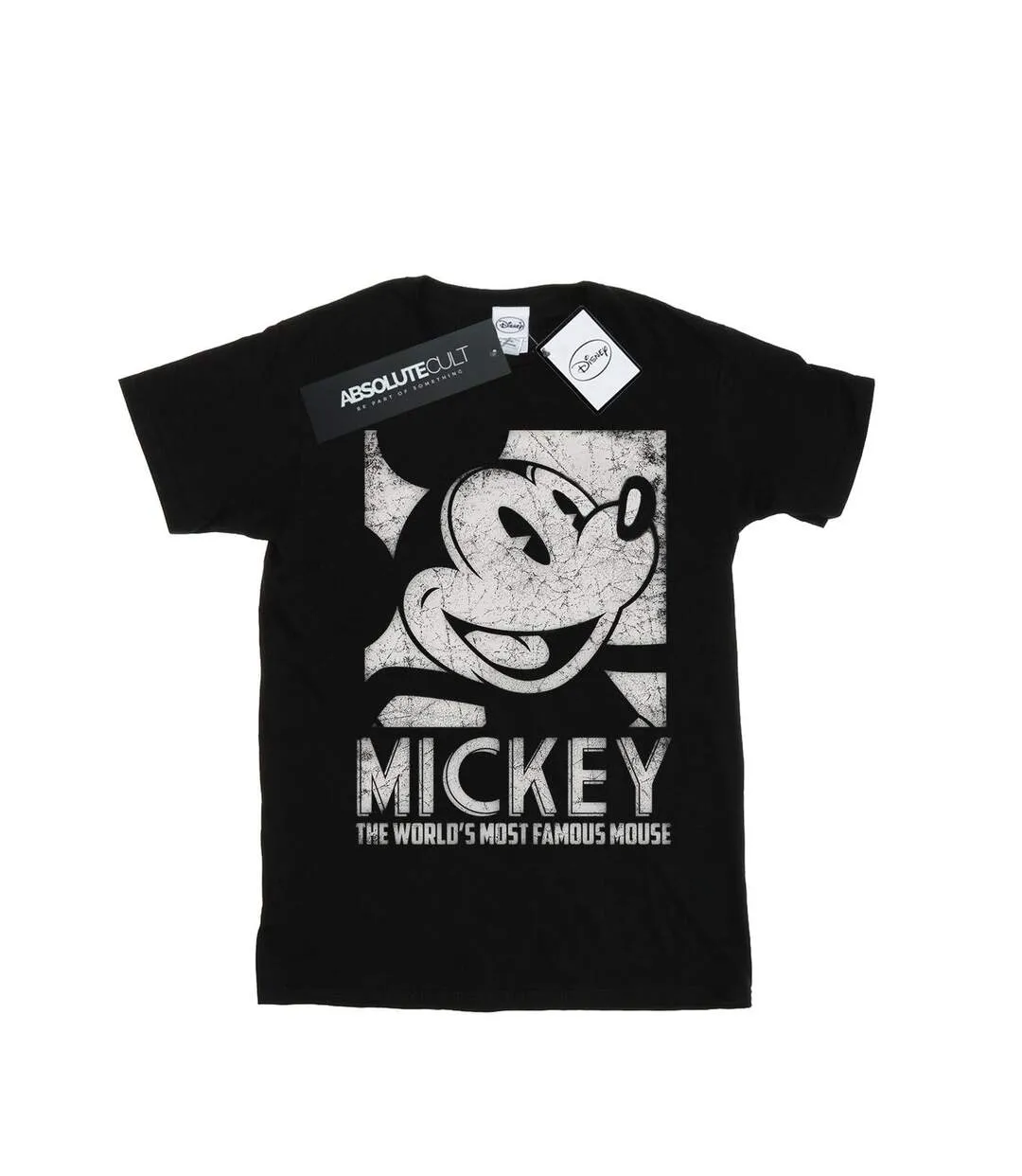 Disney Femme/Les femmes Mickey Mouse Most Famous Cotton Boyfriend T-Shirt (Noir) - UTBI35825-1