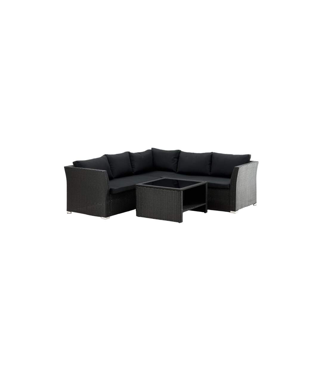 Salon d'Angle de Jardin Haiti 194cm Noir-1
