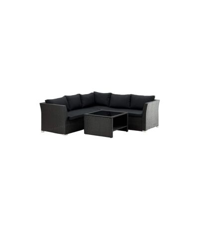 Salon d'Angle de Jardin Haiti 194cm Noir