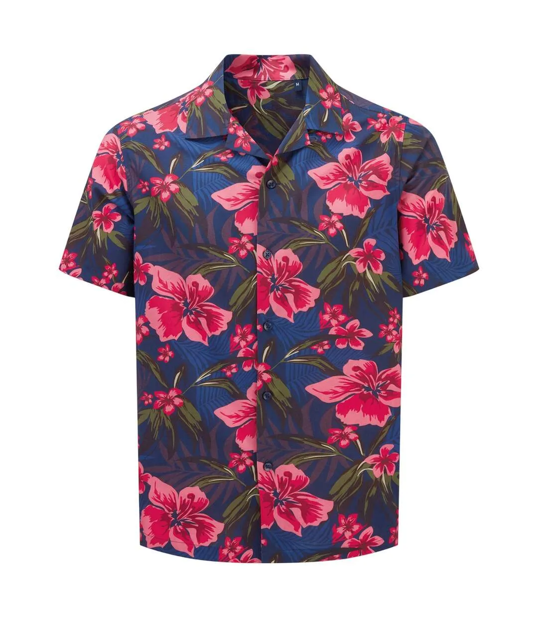 Mens Floral Relaxed Fit Shirt Navy Pink Wombat-2