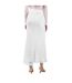 Womens/ladies Floral Lace Mid Rise Maxi Skirt White Bardot-3