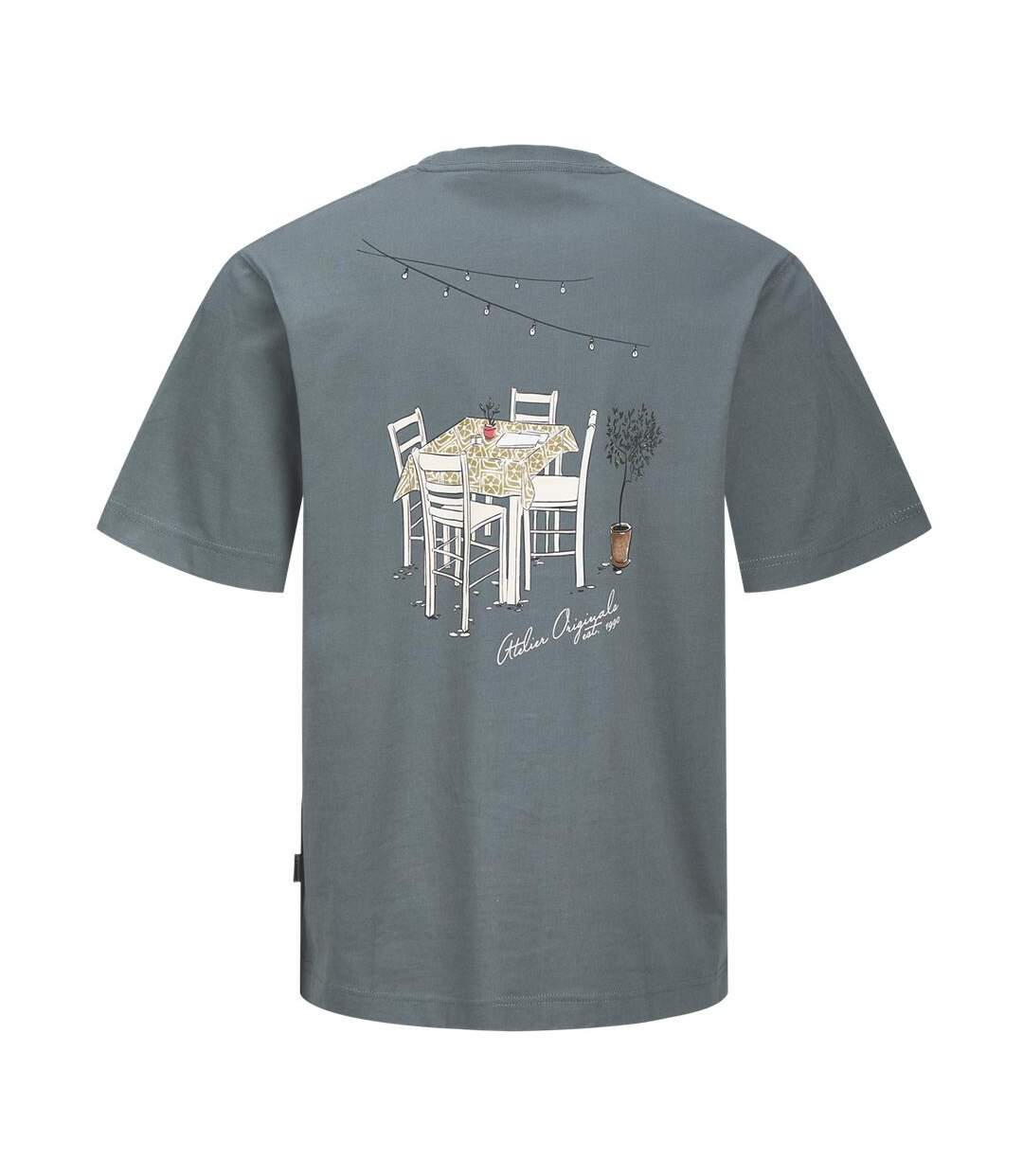 T-shirt bleu/gris homme jack & jones rislington - l-3