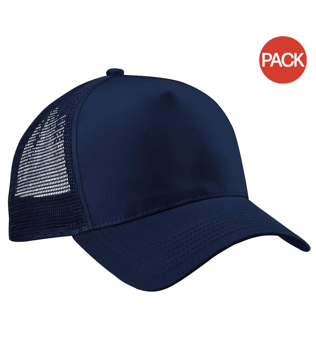 Beechfield Mens Half Mesh Trucker Cap / Headwear (Pack of 2) (French Navy/French Navy) - UTRW6695