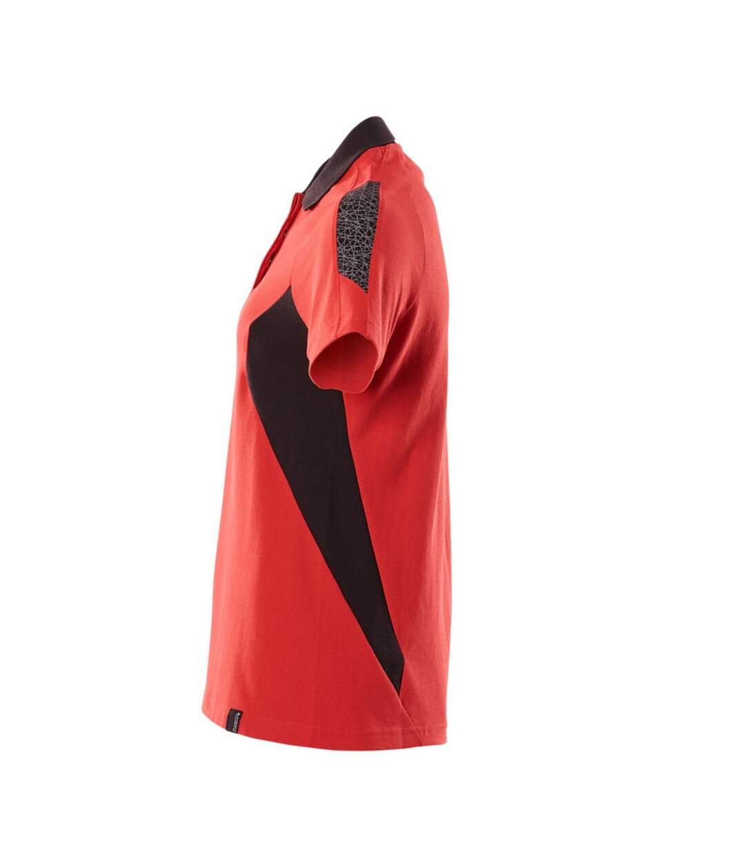 Womens/ladies Accelerate Polo Shirt Traffic Red Black Mascot-4