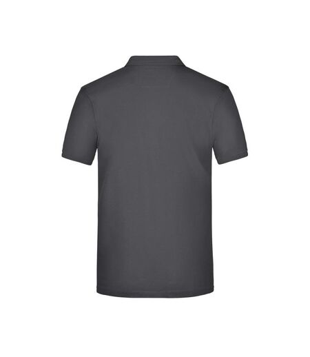 Polo Motif/style Uni Homme Gris Clair Chiné Noir James And Nicholson