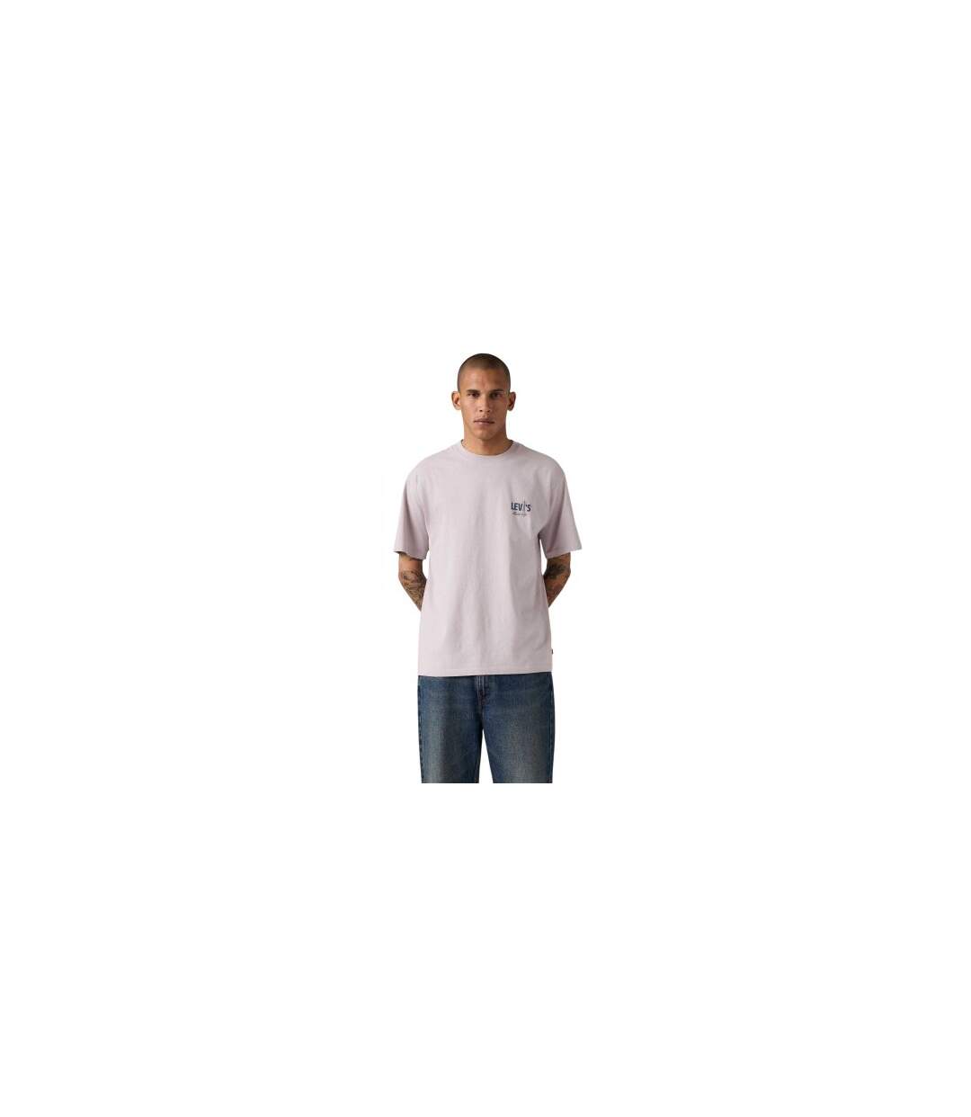 T-shirt Manches Courtes Music City Homme Gris Clair Levis-1