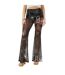 Pantalon Motif/style Palmier Femme Noir Blanc Never Fully Dressed-1