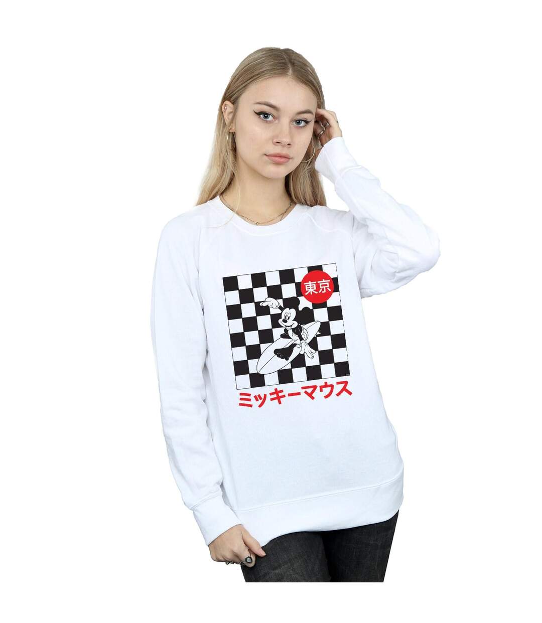Disney Sweat-shirt de surf Mickey Mouse Femme/Ladies (Blanc) - UTBI28270-2