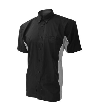 Gamegear Mens Sportsman Short Sleeve Shirt / Mens Sportswear (Black/Silver Grey/White) - UTBC410